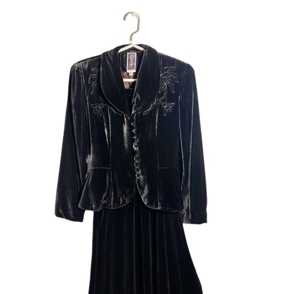 Zelda velvet jacket with a long skirt, brown velvet, size 2 - Picture 1 of 4